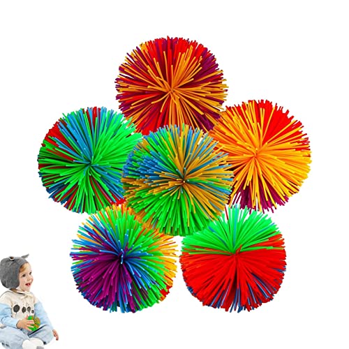 Voiakiu Balles à Presser en Silicone,Boules colorées filiformes en Silicone pour Enfants, Adultes | Balles rebondissantes moelleuses en Silicone Singe Balle Anti-Stress Cadeau pour Amis, Famille