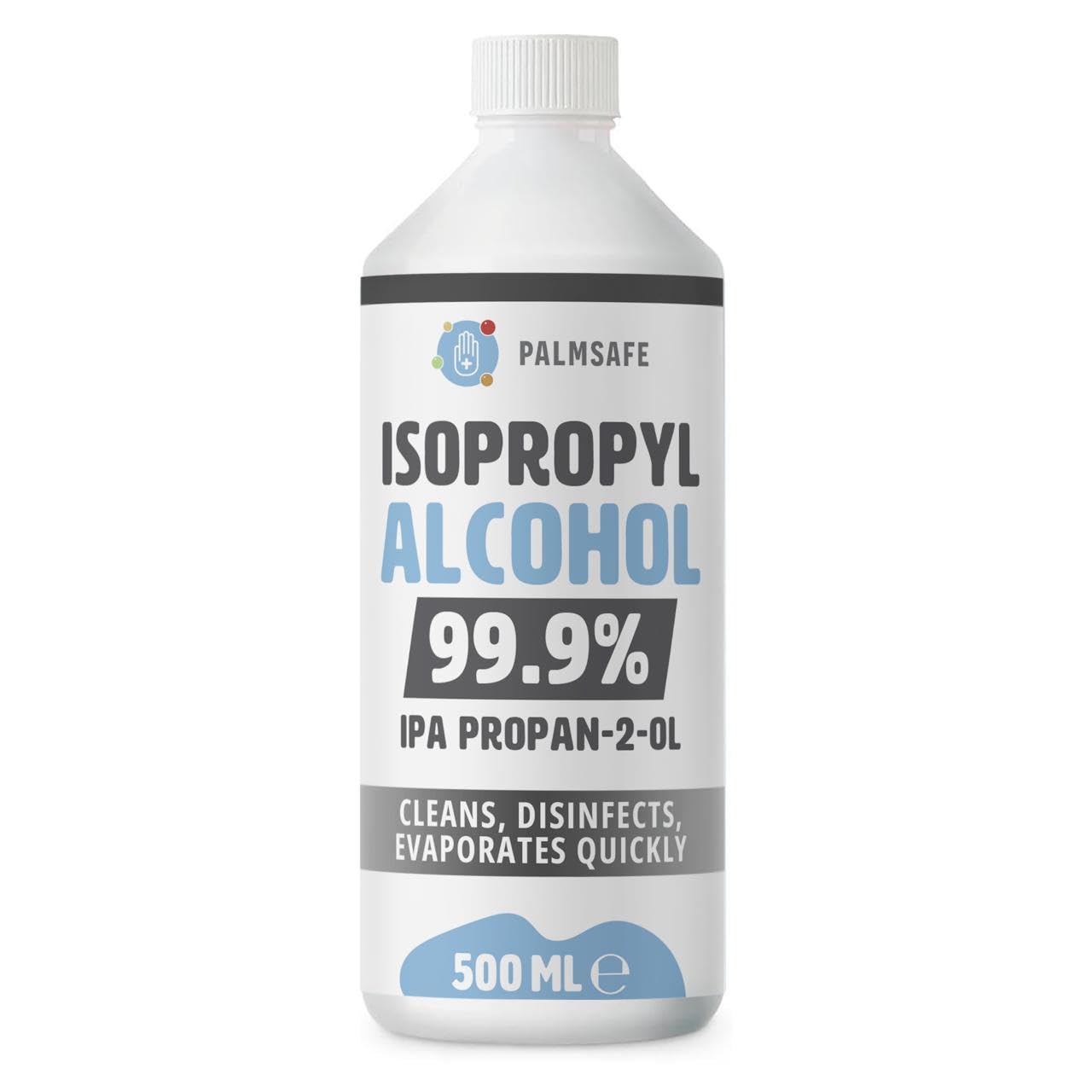 Isopropanol Alcohol IPA 99.99% 500ml Disinfectant for Household, Hospitals Office - Electronics, Stains, Grease, Glue and Paint Cleaner Easy Pour