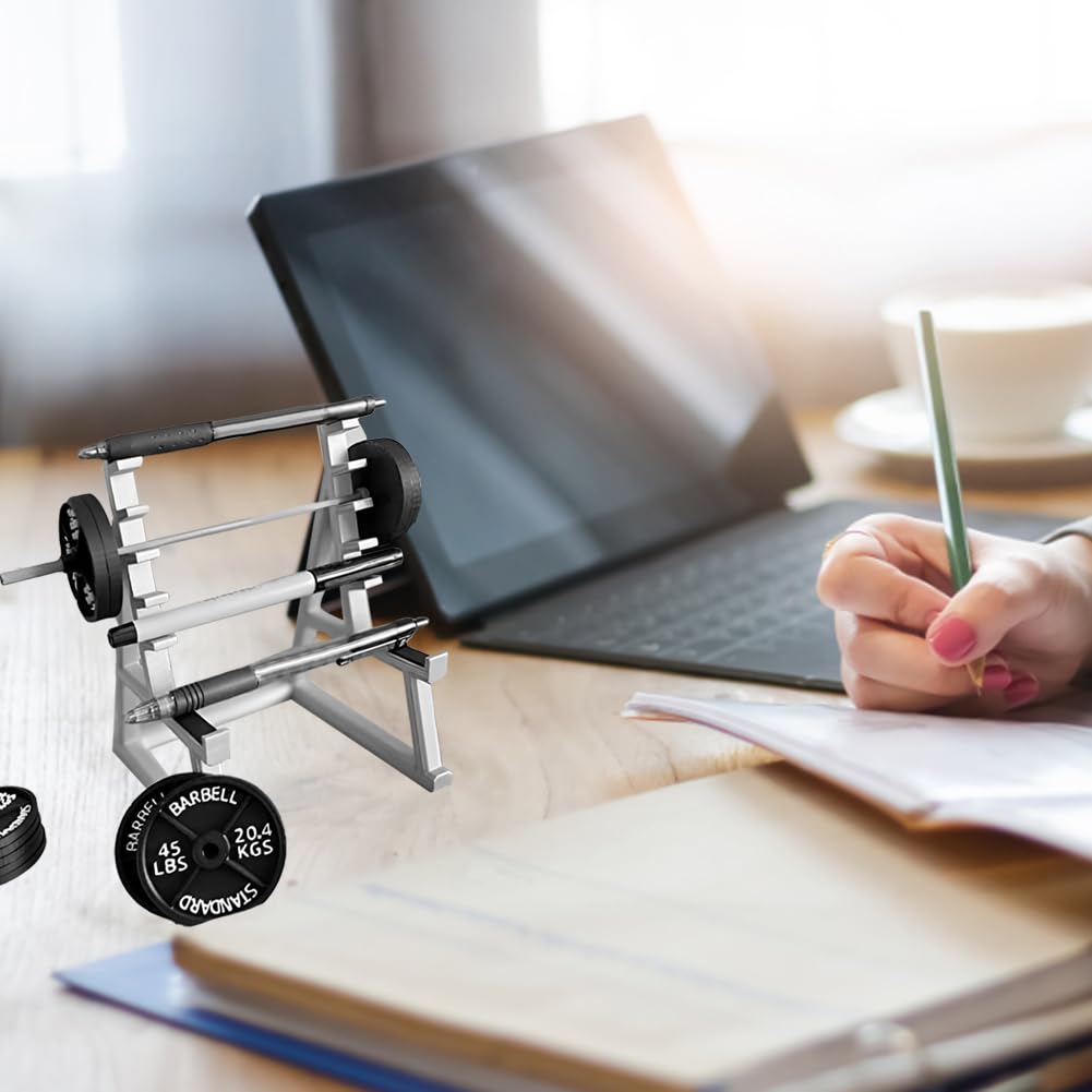 Funny Barbell Pen Holder - Fitness Desk Organizer -6