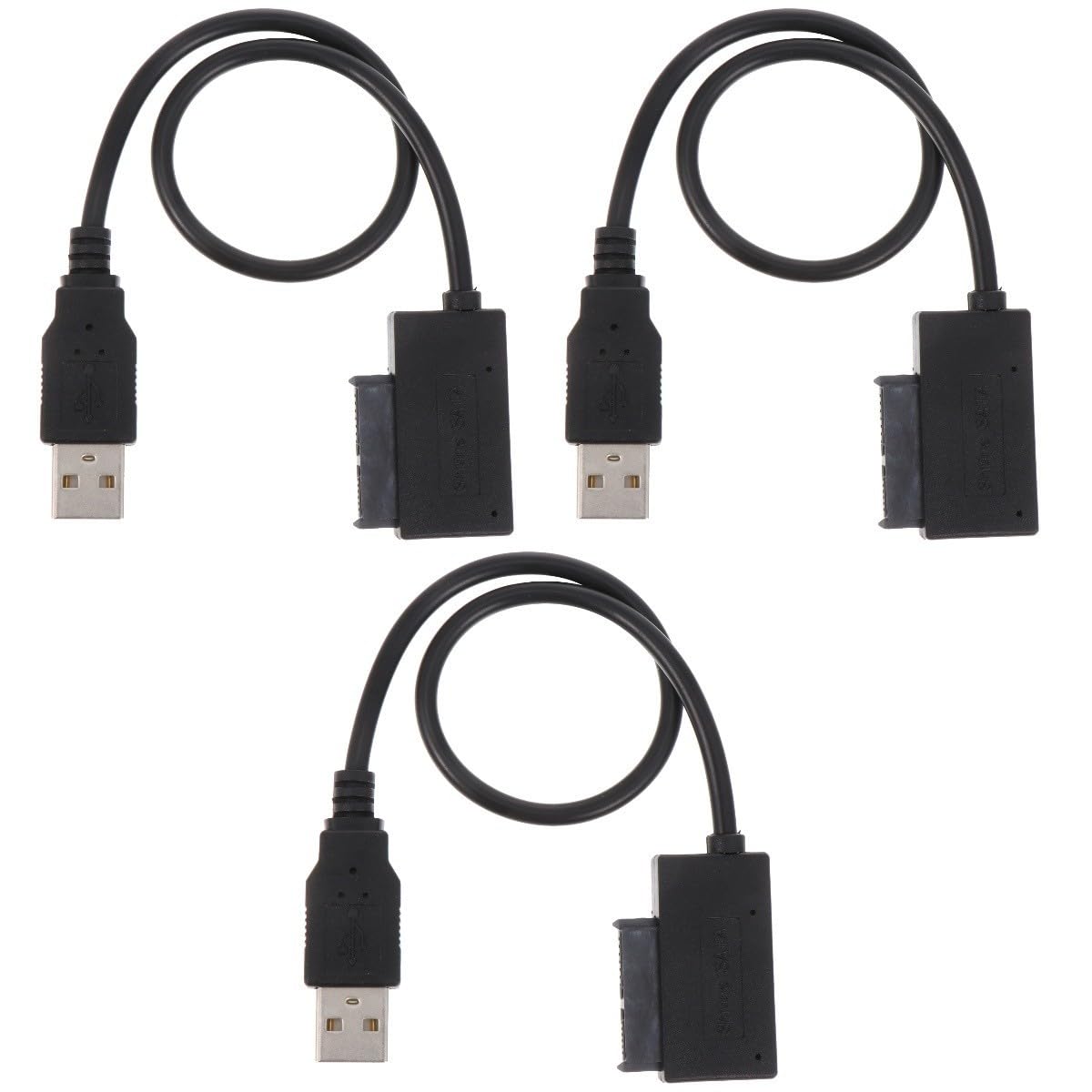 SHINEOFI 3 Pezzi Cavo da a USB adattatore cavo CD rom dati USB 2.0 cavo di guida facile cavo dati cd-rom portatile dati del disco rigido plastica Black