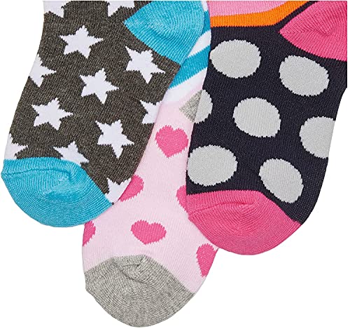 Jefferies Socks Girls' Little Girls' Dots/Hearts/Stripes Fashion Crew socks 6 Pairs Pack3