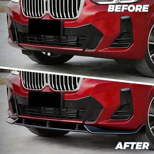 M40i Front Lip Compatible with 2022-2024 BMW X3 G01 X4 G02 LCI M-Sport, ABS Gloss Black Bumper Air Splitter by ZXMOTO - Image 2