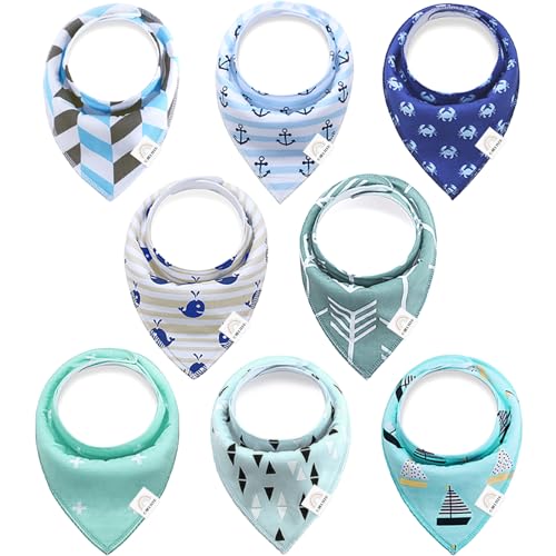 8-Pack Baby Bibs, Soft Cotton Baby Drool Bibs Bandana Bibs for Baby Boy & Girls, Baby Newborn Bibs Teething Bibs
