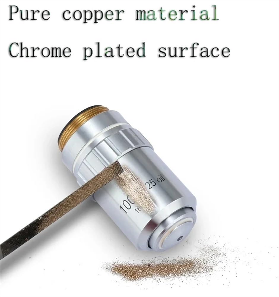 Kit de accesorios para microscopio Microscopio metalográfico de larga distancia de trabajo objetivo acromático de campo plano PL L 5 10 20 40 50 60 80 100X lente seca portaobjetos de microscopio(5x)