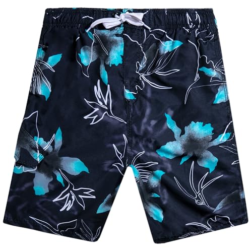 Image of Kanu Surf Boys' Terrapin Turtle Quick Dry Beach Board Shorts Swim Trunk