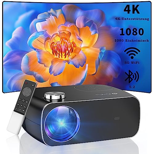 Staratlas Beamer, 5G Wifi Bluetooth Beamer Full HD, 9500 Lumen Native 1080p Beamer 4k Home Theater Video Beamer 300 Inch Display Mini Beamer Compatibel Met Ios Android Fire Stick Hdmi Usb Ps5 Project
