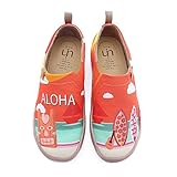 UIN Women's Sunset Lake Slip On Summer Spring Travel Canvas Fashion Sneaker Art Painted Shoes
