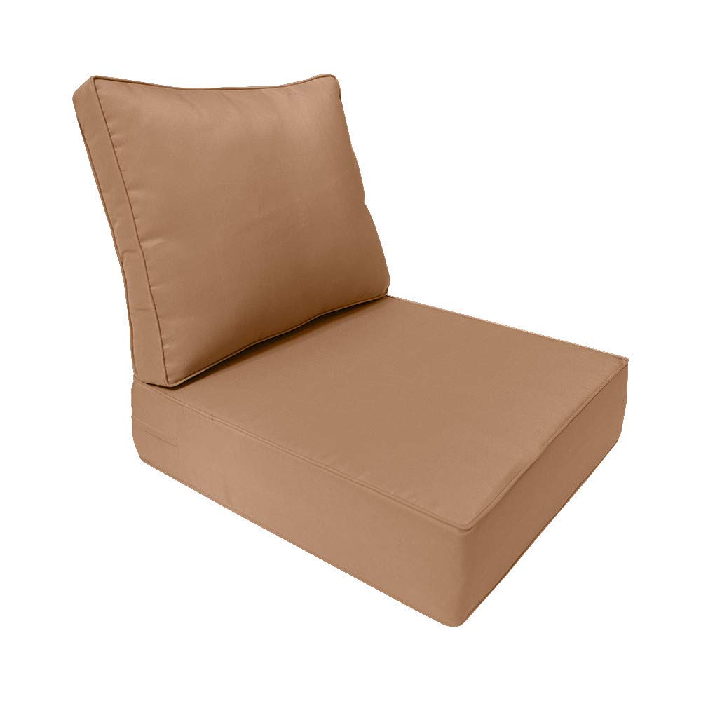 Prolinemax |COVER ONLY| Outdoor Piped Trim Medium Deep Seat Backrest Pillow Slipcover AD104