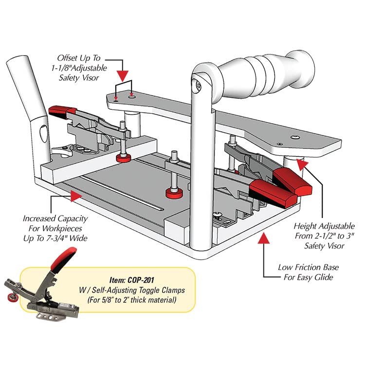 Infinity Cutting Tools Coping Sled w/Standard Toggle Clamps |For 5/8