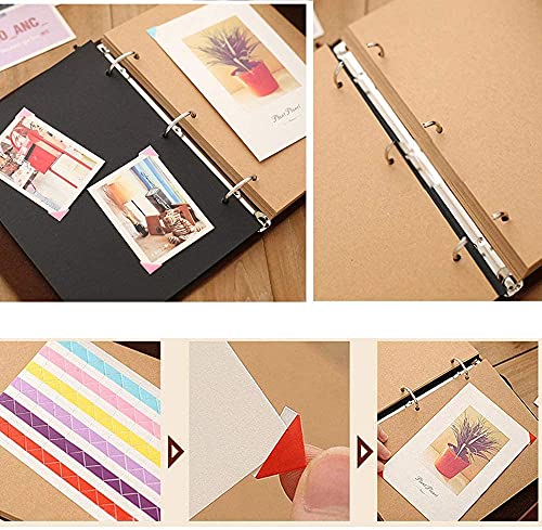 Scrapbook Album Leather Scrapbook Photo Album Diy Album Memory Book, Vintage Leaf Scrapbook Retro Up Travel Scrapbook Album For Anniversary Wedding Guest Book 60 Pages #TOP6