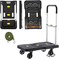 Vista 1 de Carro plegable de mano resistente mejorado con ruedas, carrito portátil de 330 libras, mango ajustable para equipaje, mudanzas, viajes, compras