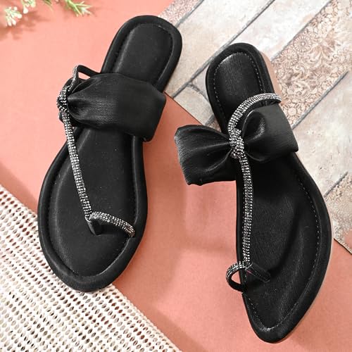 Image of Centrino Women's Slide Sandals | Stylish Slip-On for Ladies | T-Strap Cushioned Footbed for Comfort | Elegant & Trendy Braided Strap Flip Flops | Lightweight Casual Summer Slides (9311)