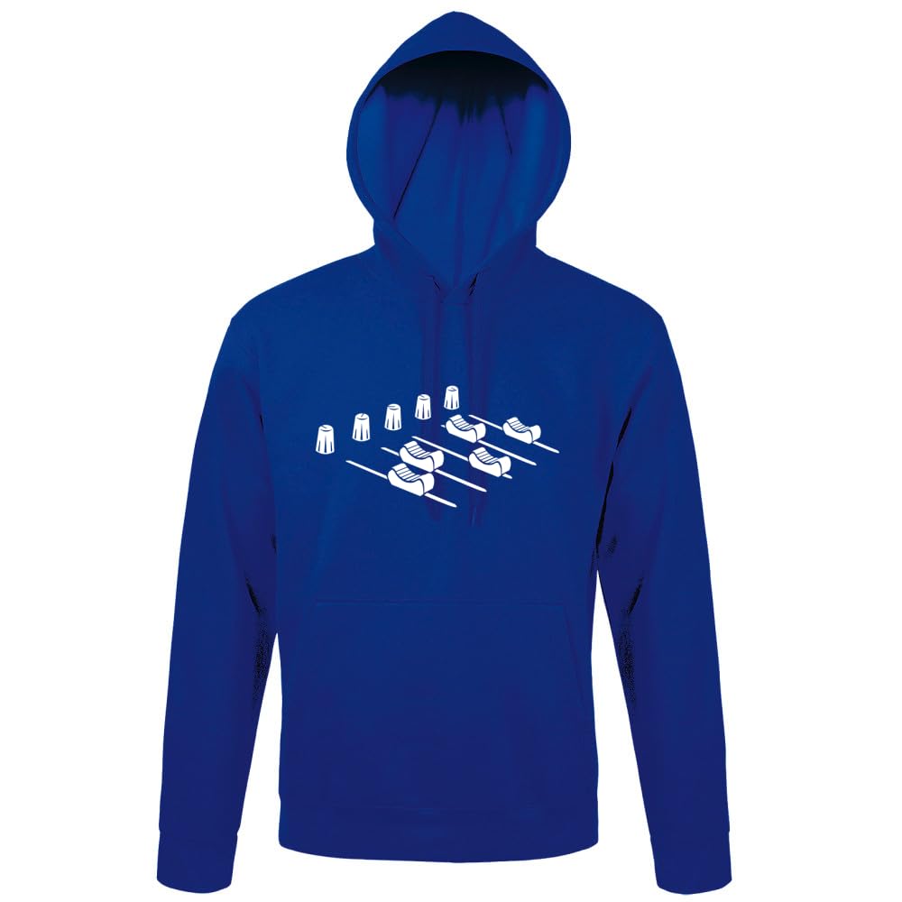 Música Mezclador Hombres Sudadera con Capucha, Azul Royal., XXXXL