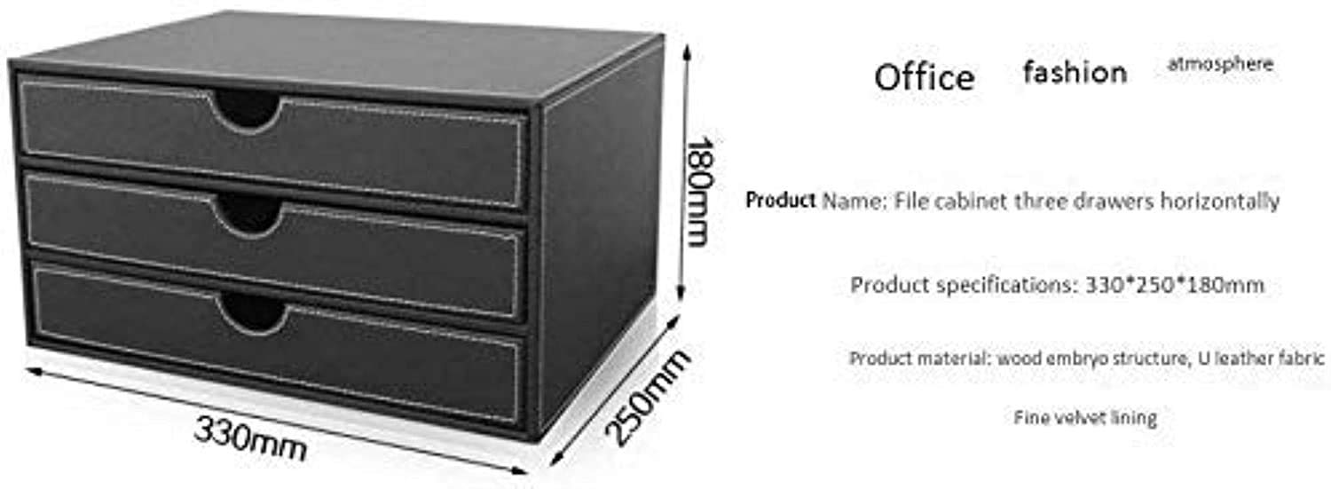 Scaffale per Documenti, 3 Cassetti Vassoio Armadio Multifunzione in Pelle Armadio per Desktop Manager Armadio Di Sicurezza Armadio per Archiviazione,un
