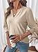 Dokotoo Women Blouses Quiet Luxury Clothes Womens Tops 3/4 Length Long Sleeve V Neck T Shirts 2026 Summer Fashion Outfits Dressy Business Casual Women's Tops Plus Size Work Ladies Clothing Cute