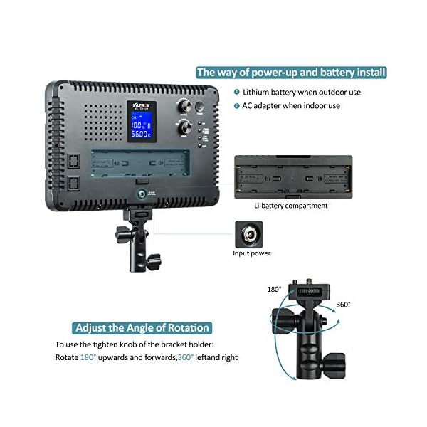 VILTROX VL-S192T Dimmbar LED Videoleuchte Video Licht Panel zweifarbig 3300k-5600k für Studio YouTube Porträt Fotografie… – Bild 6