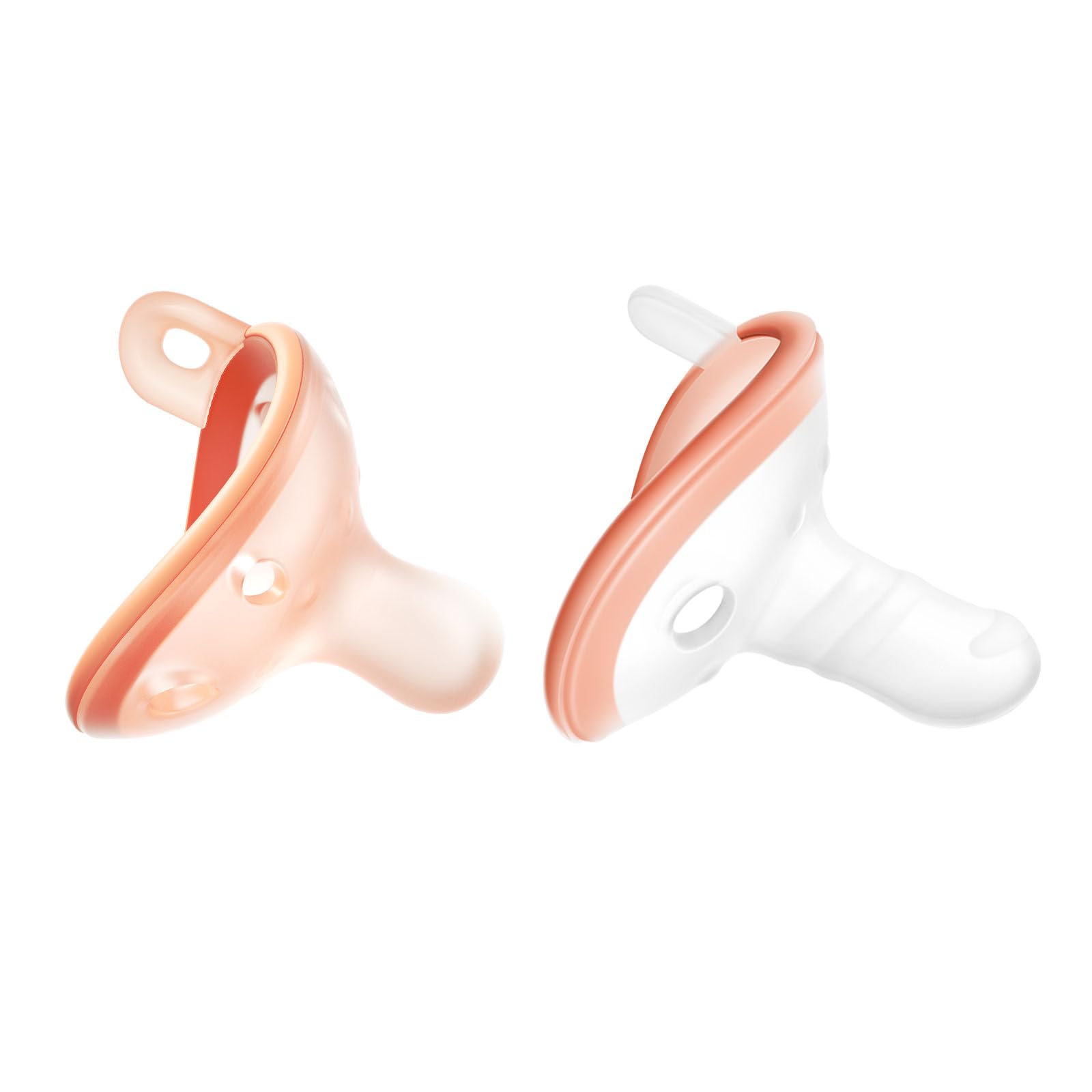 Garkoko Baby Pacifiers 0-6 Month, Soft Silicone Newborn Pacifiers with Large Air Holes, BPA Free, Set of 2 in Thumb & Nipple Shape