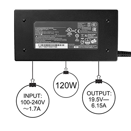 120W 19.5V 6.15A Ac Adapter Charger Compatiable For Msi Gaming Notebook A12-120P1A A15-120P1A Adp-120Mh D Msi Gp60 Ge60 Ge62 Ge70 Gt640 Gt725 Cx62 Gl62 Ge70K Z370 Laptop Power Supply Cord #TOP1