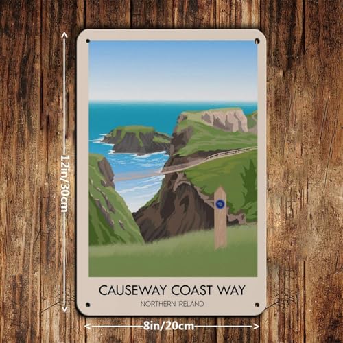 Plaque métal rétro 20x30 cm Causeway Coast Way robuste - 3