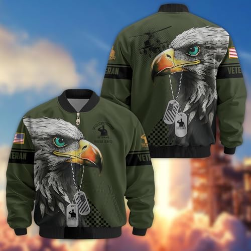 Proudly Served Veterans Varsity Jacket, Military Bomber Jacket Patriotic Style – Perfect Veteran Gift, Ideal for Veterans Day2