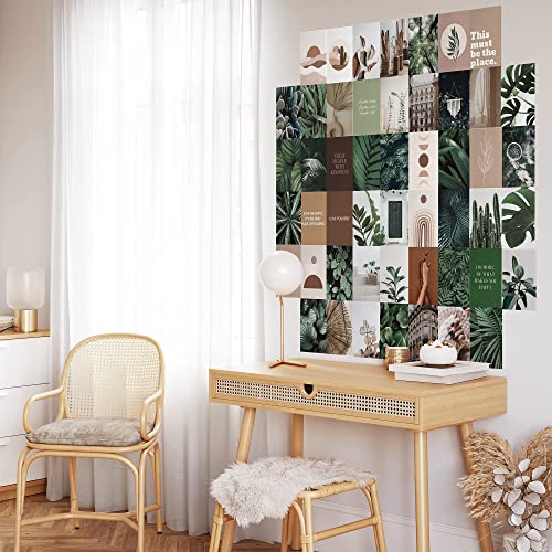 Image of Botanical Wall Art, 50pcs Botanical Wall Decor Aesthetic Pictures, Photo Collage Kit for Wall Aesthetic, Plant Pictures Wall Art, Floral Prints