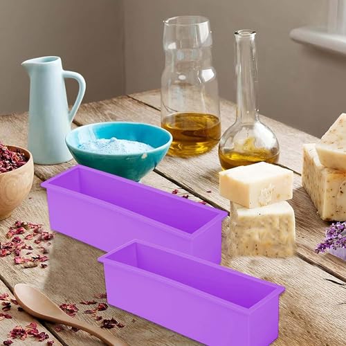Image of MoldBerry Silicone Soap Mould for Soap Making | 4 Pcs Rectangle Loaf Mold | Flexible & Non-Stick Soap Mould for Handmade DIY Soaps | Large Capacity Upto 1.2 Kg | 25.3 x 7 x 7.3 cm (Multicolour)