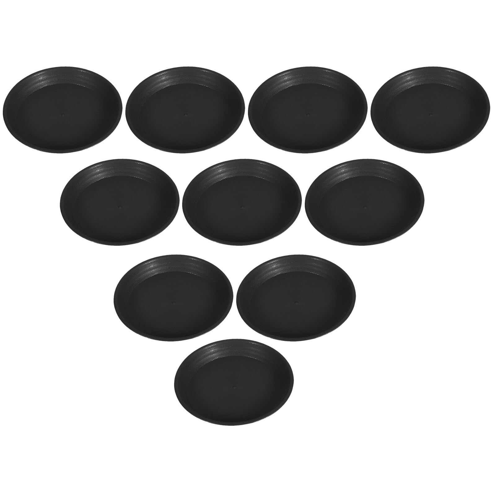 Didiseaon Set da 10 Sottovasi Rotondi in Plastica Nera 19 CM Raccogli-Acqua per Piante Supporto per Vasi da Fiori per Uso Interno ed Esterno in Casa e Giardino