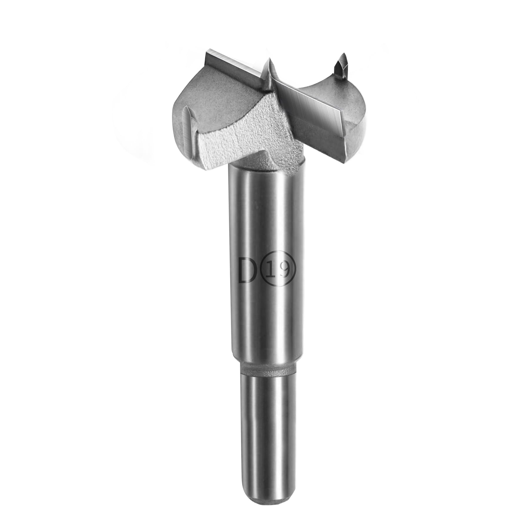FOCMKEAS 19mm丨3/4 Inch Forstner Drill Bit with Round Shank Double-Flute Tungsten Carbide Wood Hole Saw for Plastic Hard Wood