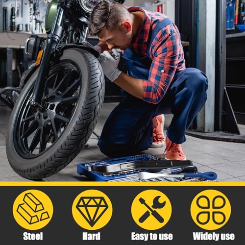 Image of 3 Pcs Tire Iron Kit Include 2 Pcs 10 inch Motorcycle Tire Spoons and a 15 inch Arc Levers Changing Repair Removal Tools for Dirt Bike Motorcycle ATV