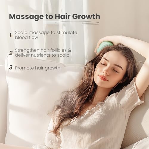 AIMIKE Kopfmassage Bürste, kopfmassage und stimulieren das Haarwachstum, Tiefenreinigende Kopfhaut Massagebürste， Reduziert Schuppen, Scalp Massager für Nass Trocken Haar(Grün)