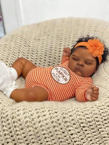 Muñeca Reborn Bebé Negra Vinilo 20 Pulgadas Realista miniatura 7