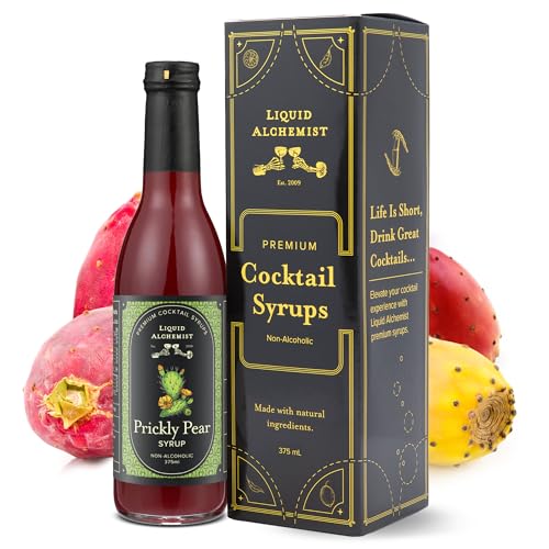Liquid Alchemist Prickly Pear Syrup for Cocktails - Real Ingredients Make our Prickly Pear Puree a Perfect Margarita Mix - Our Vegan Drink Syrups are Non-GMO & Last up to 2 Years (12.7 oz)