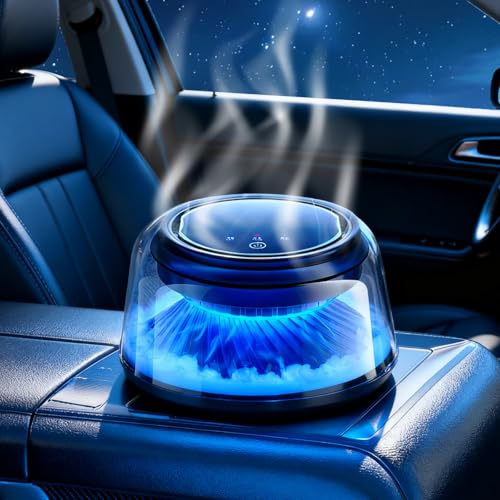 Image of Smart Car Air Freshener, Car Air Freshener Diffuser with Starry Sky Projection Auto On /Off Intelligent, 3 Adjustable Mist Modes Rechargeable Aromatizante para Carro - Car Diffuser