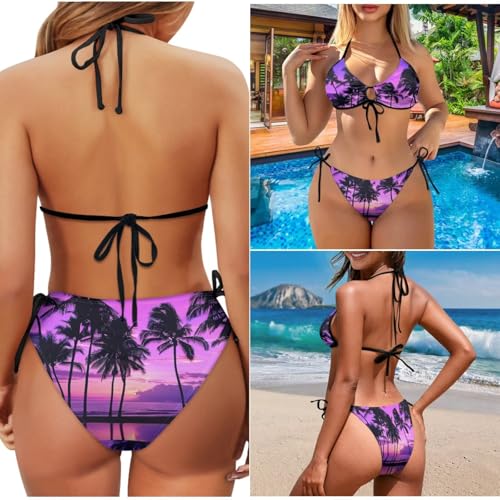 Hawaiian Couples Matching Swimsuits Women's Bikini Sets with Men's Swim Trunks4