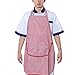 WORK IDEA Zestaw 2 profesjonalnych fartuchów kuchennych w paski - fartuch kucharski do gotowania, czerwony, jeden rozmiar