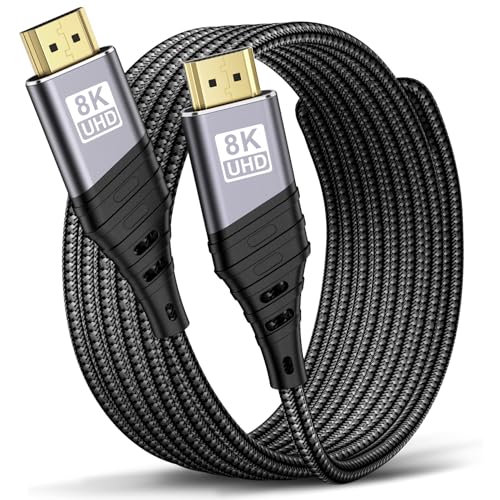 TEFLOTY Cable HDMI 2.1, Cable HDMI 8K de Alta Velocidad Ultra HD 48Gbps 8K@60Hz 4K@120Hz 7680P eARC HDCP 2.2&2.3 DTS:X Compatible con HDTV, PS5/4/3, Xbox Series X/S, Monitor Mehr (5M)