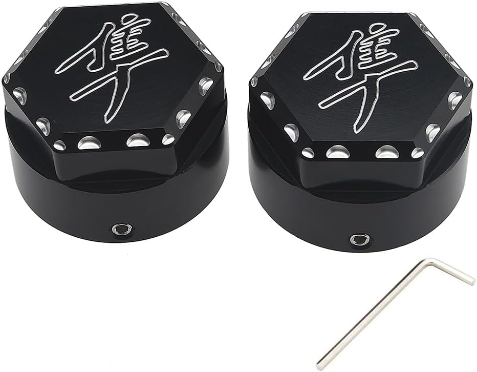 Fork Cap Covers,Motorcycle Accessories Compatible with Suzuki Hayabusa GSX1300R 1999-2020 (2 pcs Black)