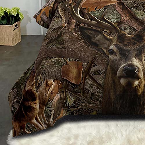Image of NINENINE Camo Comforter Set, Queen Size Bedding Set for Boys, Hunting Bed Set With 1 Comforter 2 Pillowcases