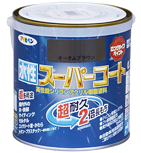 アサヒペン ペンキ 水性スーパーコート 水性多用途 オータムブラウン 0.7L