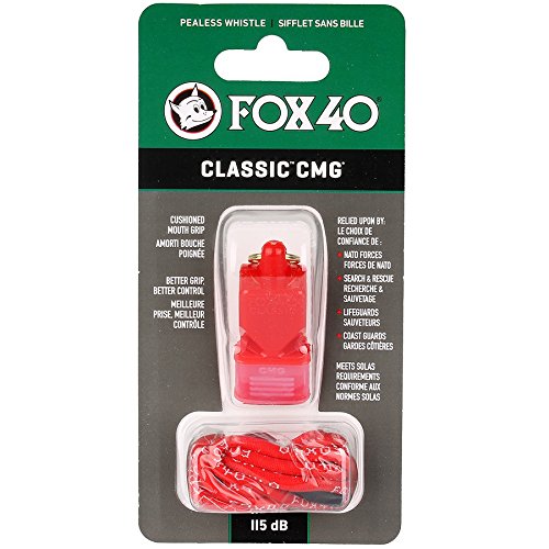 Fox 40 CMG Whistle with Cushioned Mouth Grip - Red