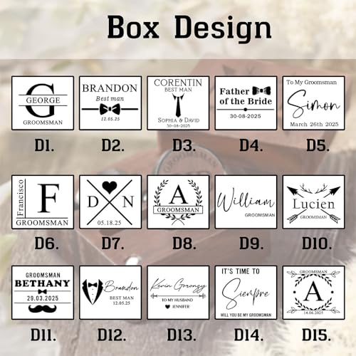Mancuernillas personalizadas inicial hombre acero y madera miniatura 5