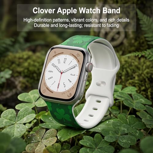 Image of Floral Band Compatible with Apple Watch Bands for Women 40mm 42mm 41mm 38mm 44mm 45mm 46mm 49mm, Cute Pattern Flower Soft Silicone Sport Strap for iWatch Series Ultra 11 10 SE 9 8 7 6 5 4 3 2