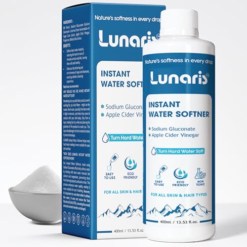 Image of Lunaris Water Softner | Instant Hard Water Softening Agent | Reduces Hair Fall & Skin Itching | Disables Hardness of Calcium & Magnesium | Maintains pH Level | Non Toxic | Hair & Skin Friendly | 400ml