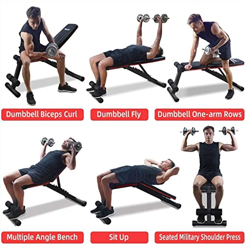 Halterbank inklapbaar Sit-ups fitnessapparatuur voor thuis Professionele multifunctionele trainingsplank bankdrukken bank aangepast in 4 niveaus,met een draagvermogen van 881 pond - Image 3