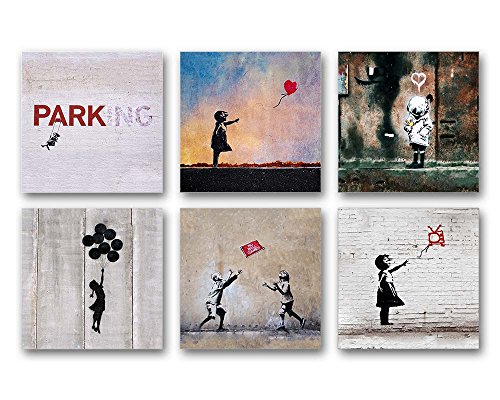 Banksy, set di quadri A, Forex, 1) 19x19cm