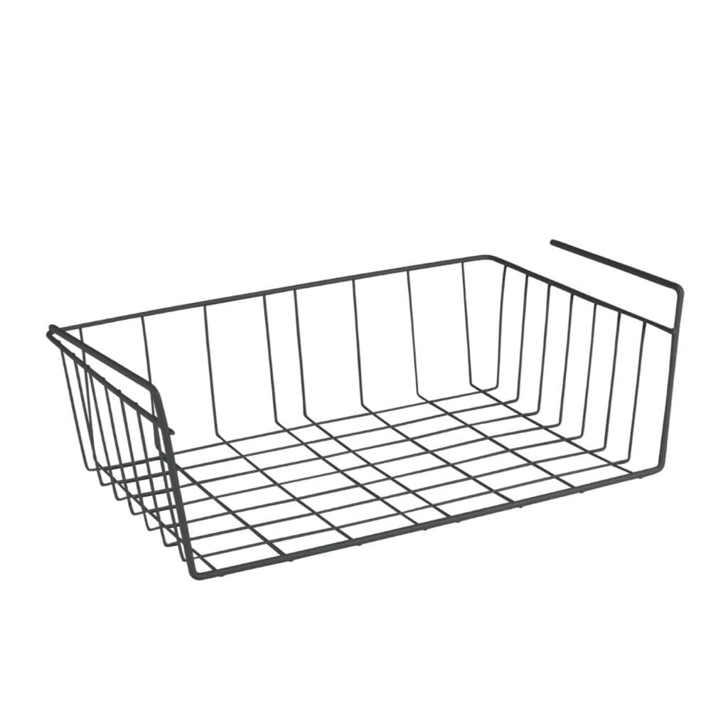 Placard encombré ? Le panier suspendu Metaltex Babette 40cm noir crée une étagère