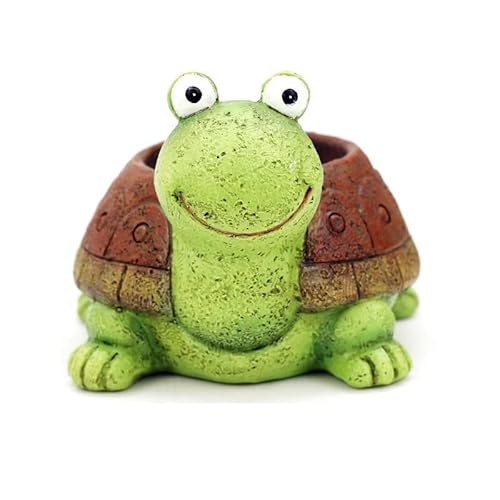 HIHELO Jardineras para Plantas de Exterior Color Resina Tortuga Flowoise Figurines Buques creativos for Plantas Decoración de jardín Outdoor Modern Yard Florero Jardineras (Color : Green Tortoise)