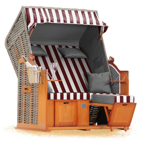 Strandkorb Hanse Ostsee 2 Sitzer Klassik XXL 120cm breit - Volllieger...