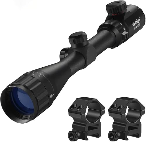 Hunting Rifle Scope 4-16X40 AOE Red and Green Illuminated Gun Scope with 20mm Free Mount