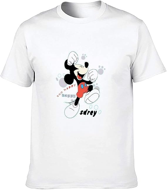 Amazon メンズ Tシャツ レディース Disney Mickey Mouse ミッキー 夏服 丸襟 通気性 快適 コットン 綿製 人気 おしゃれ ファッション 男女兼用 Tシャツ カットソー 通販